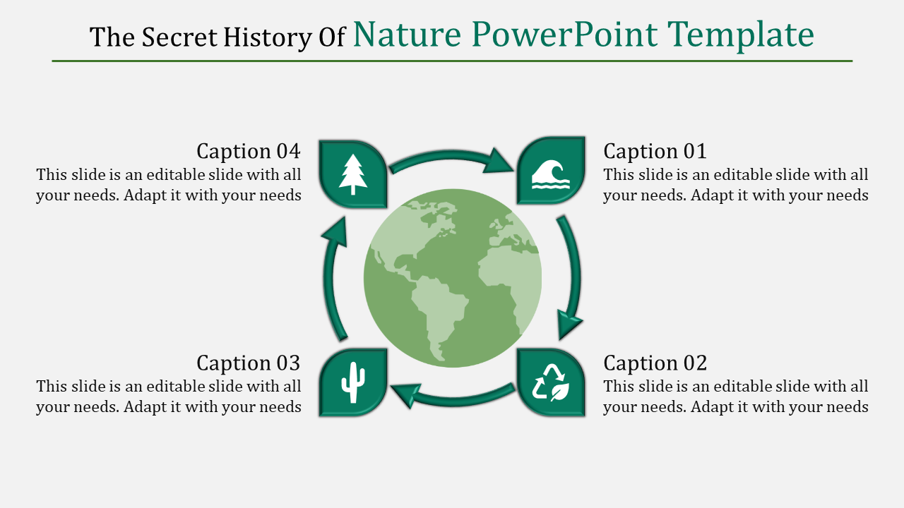 Free - Attractive Nature PowerPoint Template PPT-Four Node